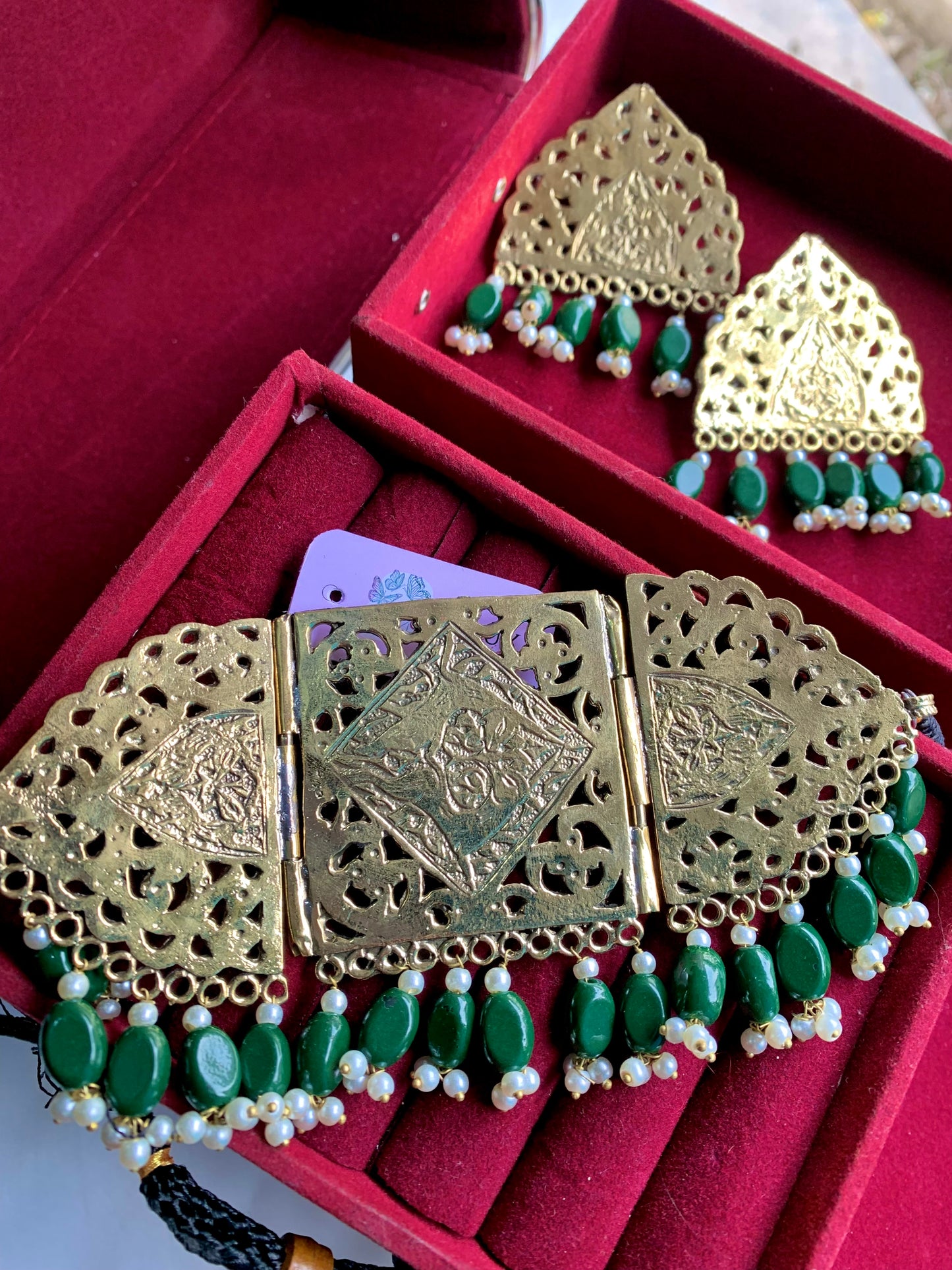 Bottle Green Choker Set KR-303
