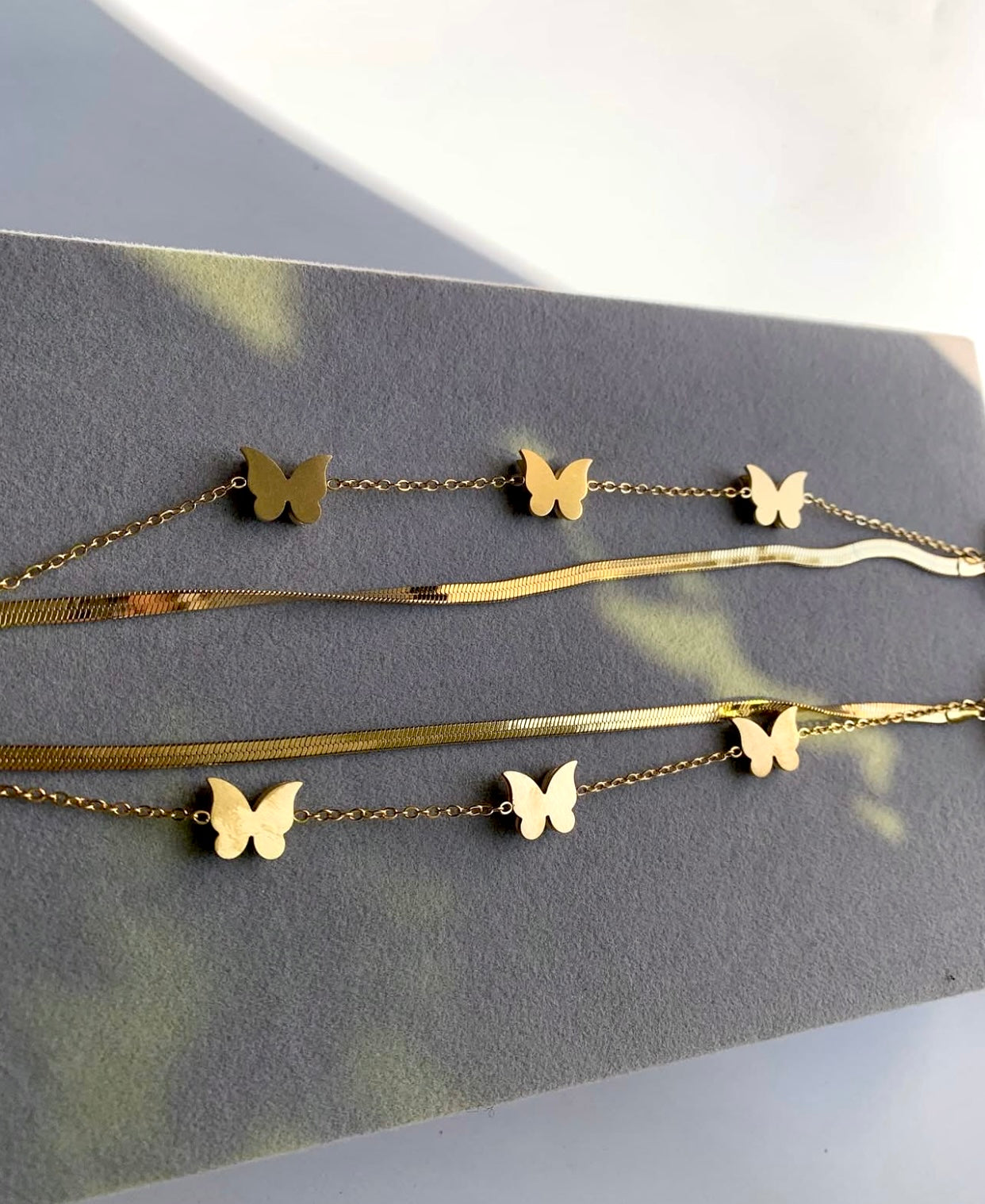 S.steel Butterfly Chained Bracelet
