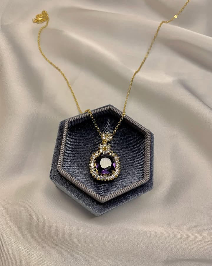 S.Steel Zircon Stone Necklace