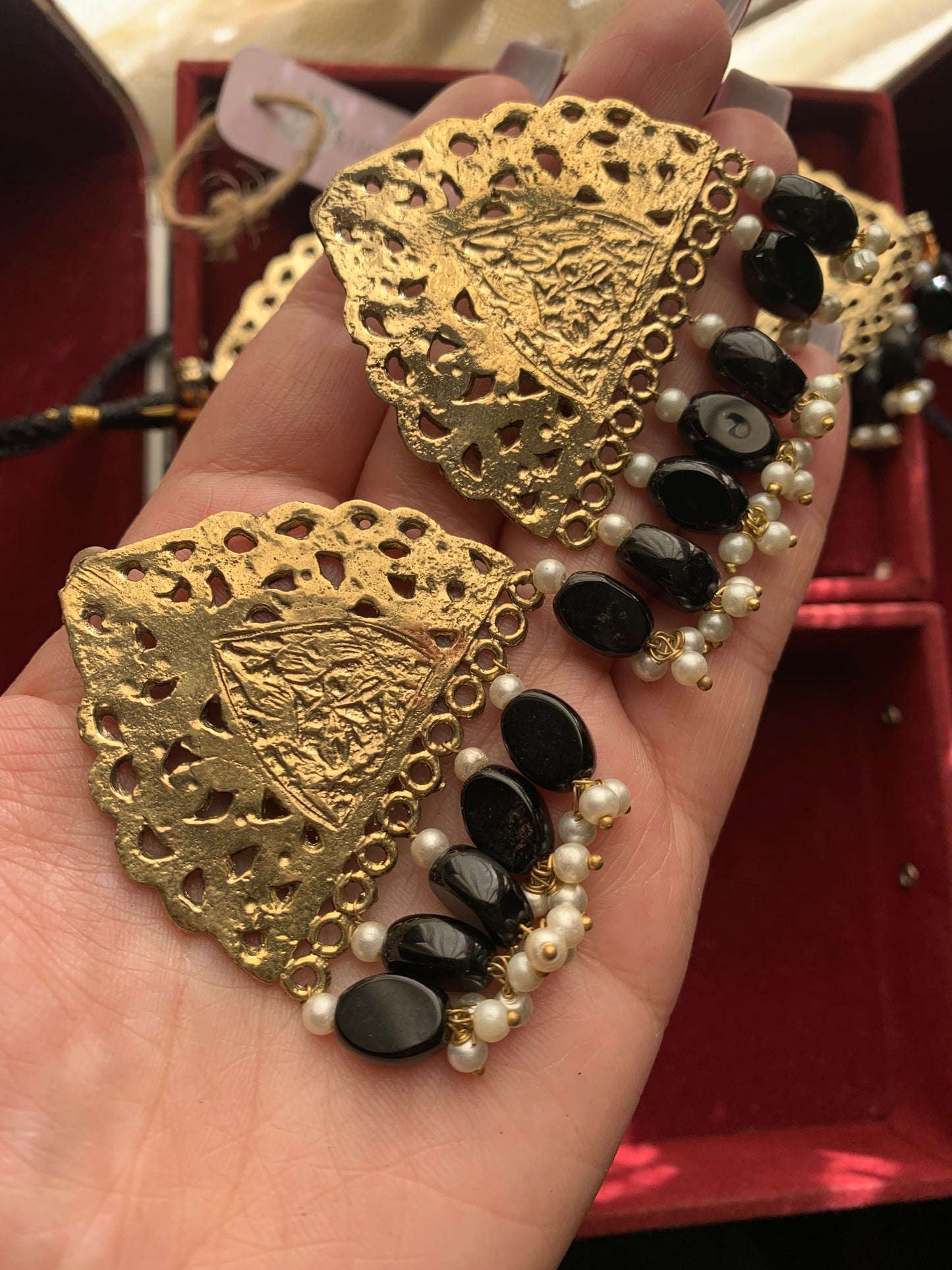 Gold-Black Afghan Studs