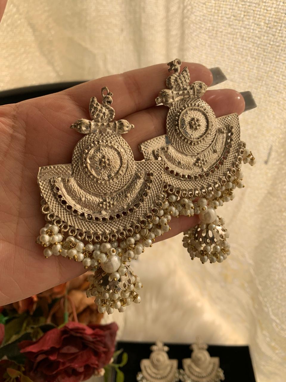 Antique Mor Silver Jhumky AF-209