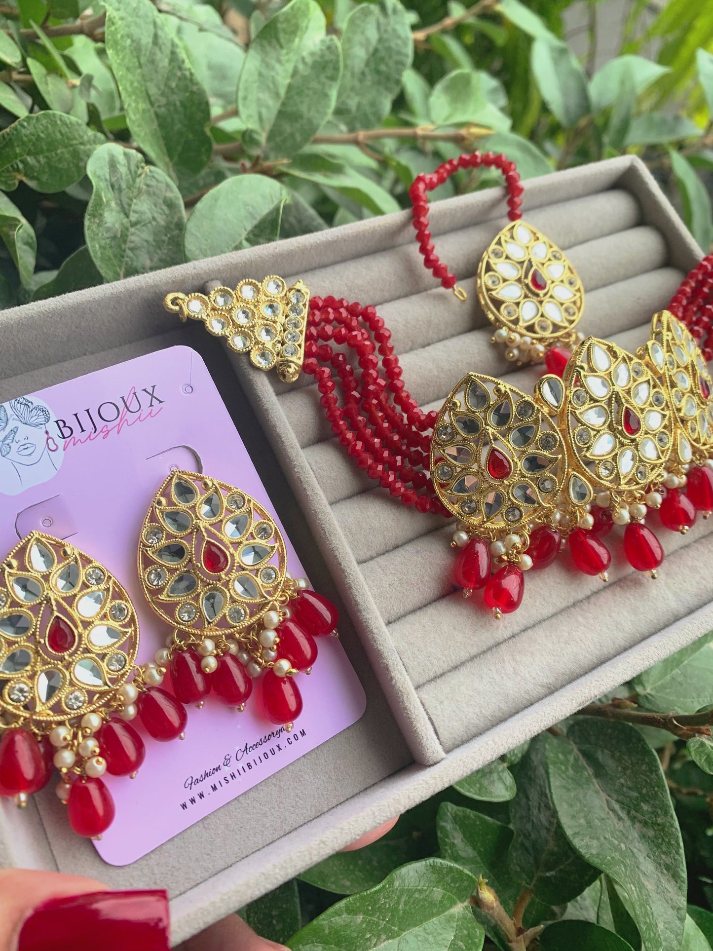 Choker Set Red KR-203