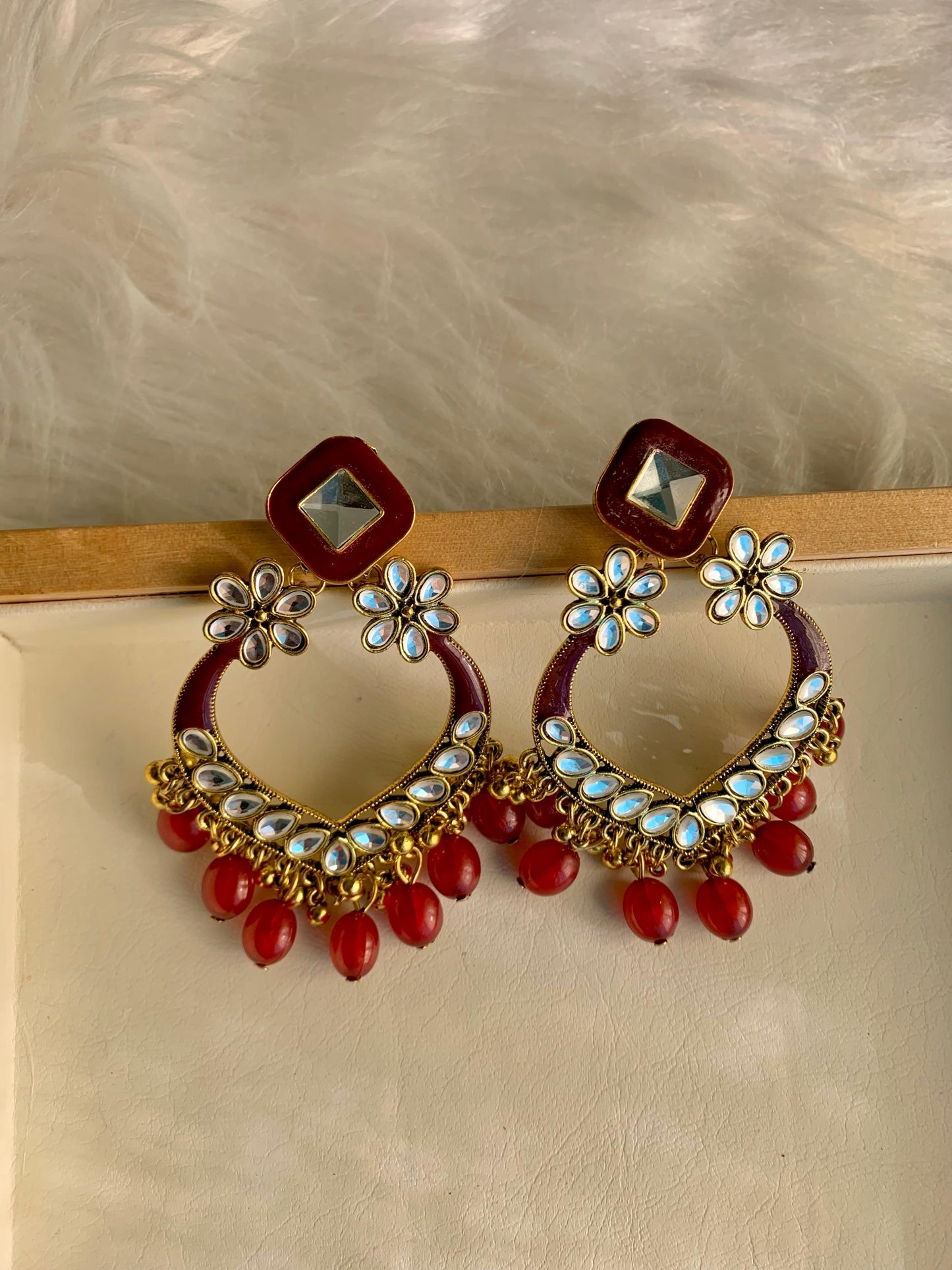 Danglers Maroon Earrings ER-101