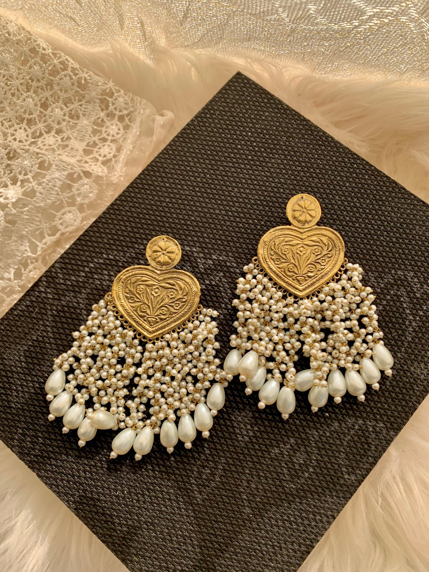 Afghani Pearl Tassel Jhumkay AF-206