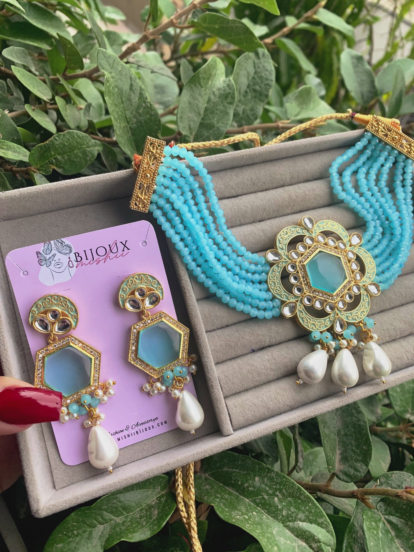 Turquoise Choker Set KR-210