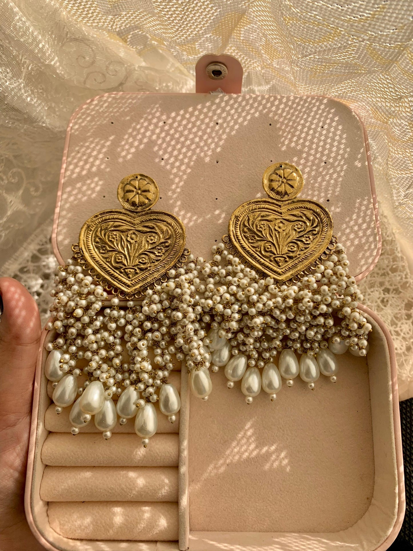 Afghani Pearl Tassel Jhumkay AF-206