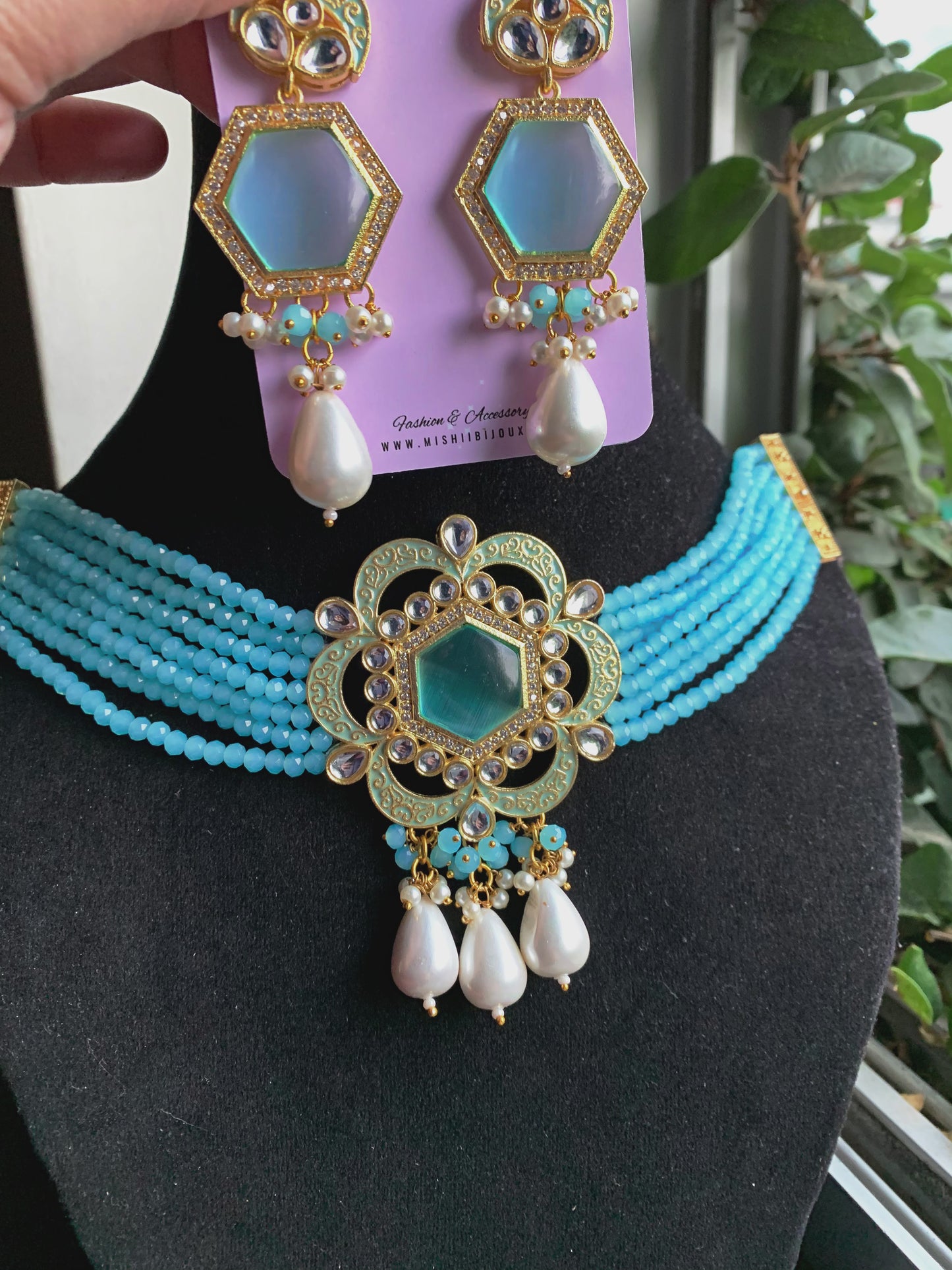 Turquoise Choker Set KR-210