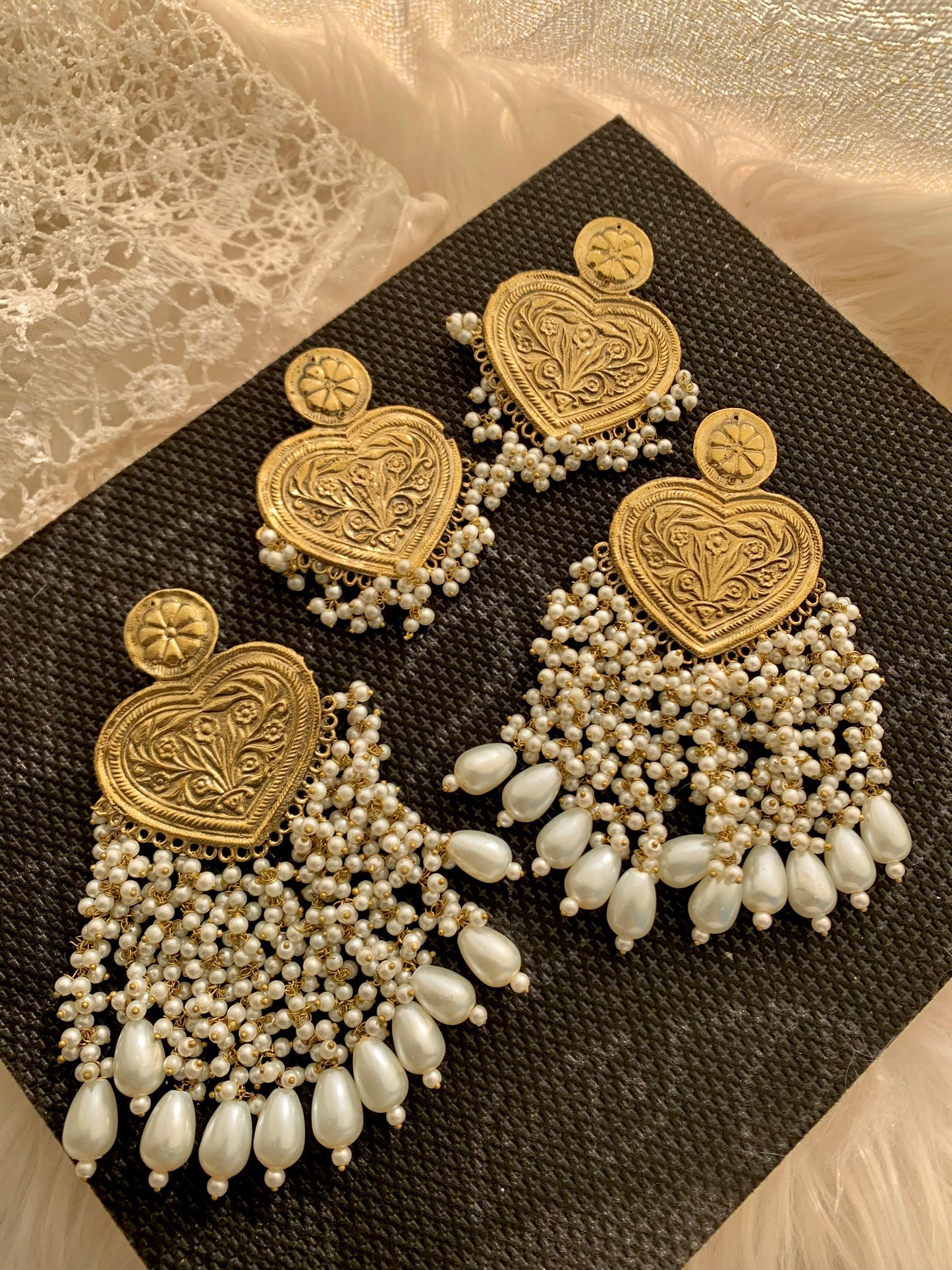 Afghani Pearl Tassel Jhumkay AF-206