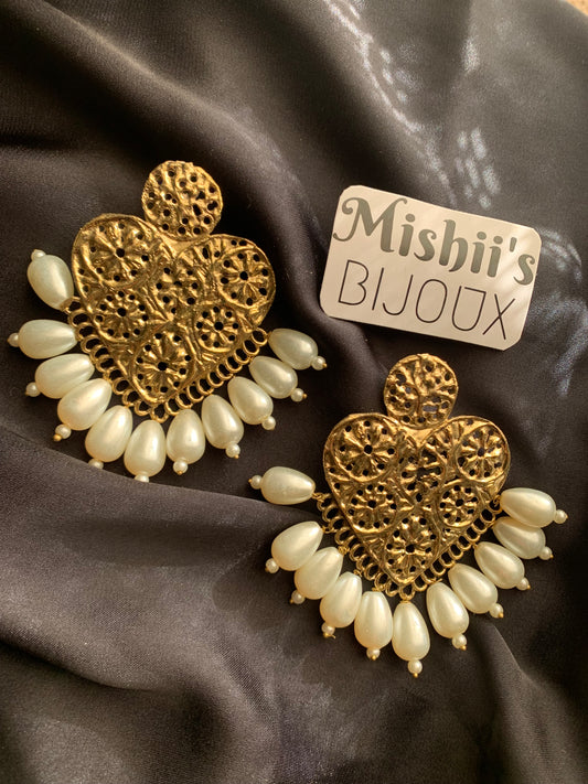 Heart Pearl Studs AF-300