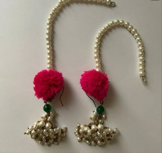 Pom-Pom Pink Sahara Jhumkis