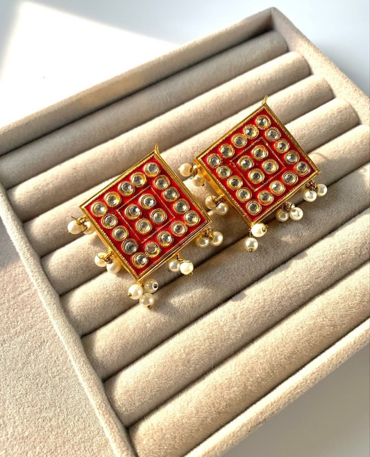 Kundan Studs Red ER-606