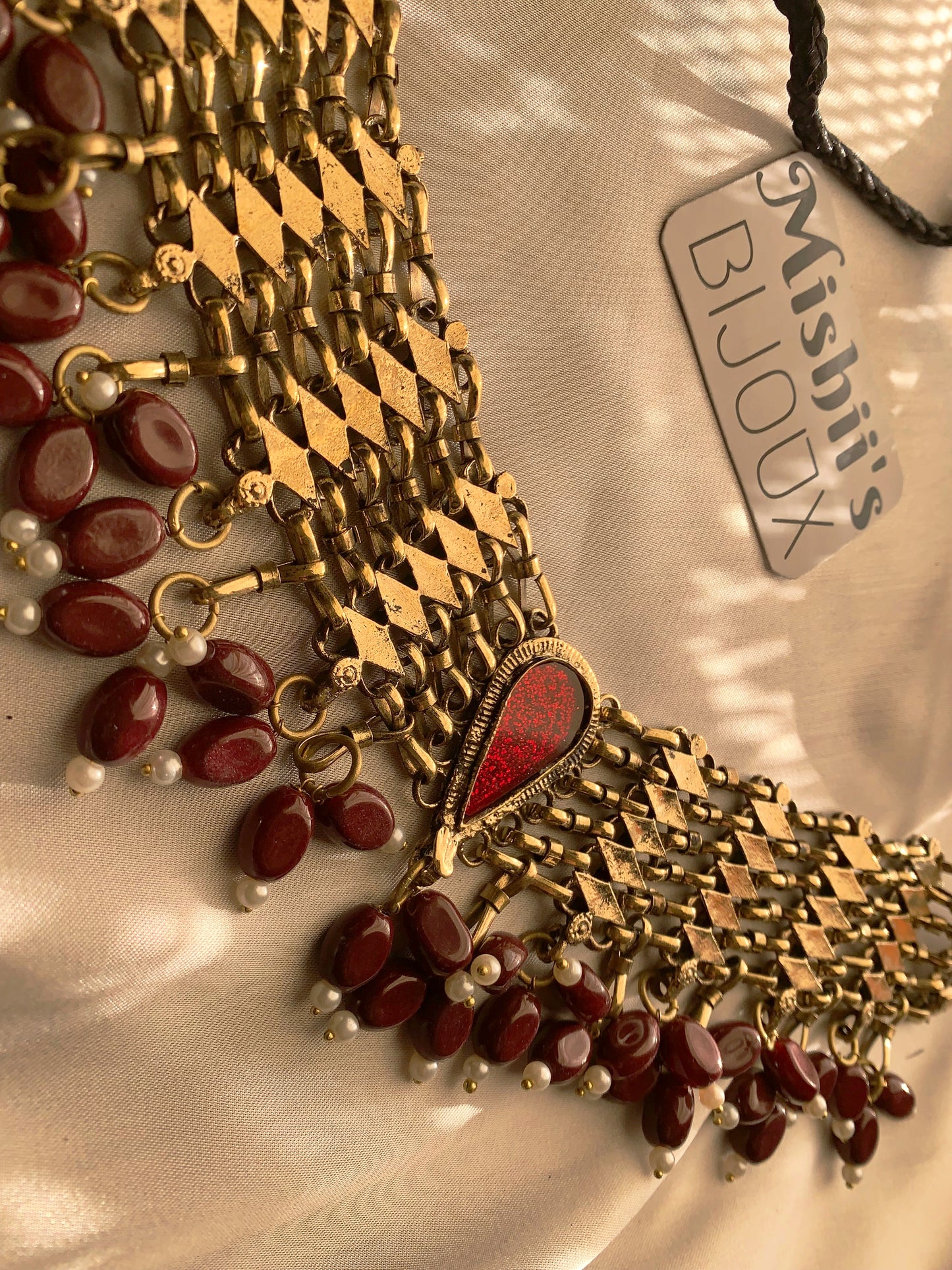 Kuchi Maroon Choker KR-315