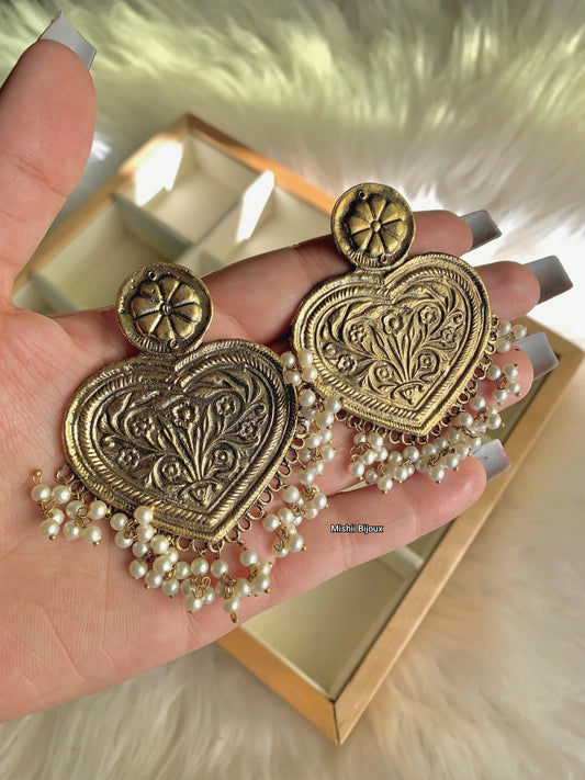 Afghani Heart Earrings AF-302