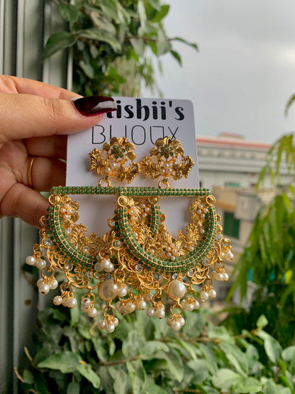 Peacock Earrings Green ER-809