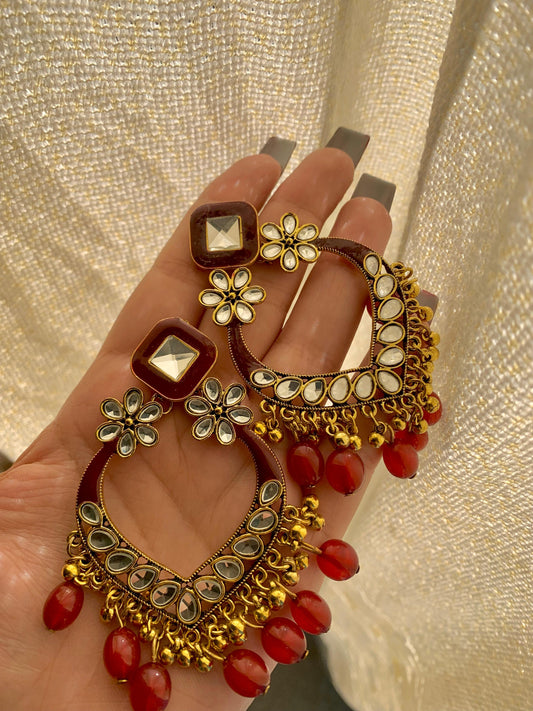 Danglers Maroon Earrings ER-101