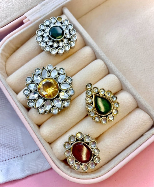 Floral Kundan Ring