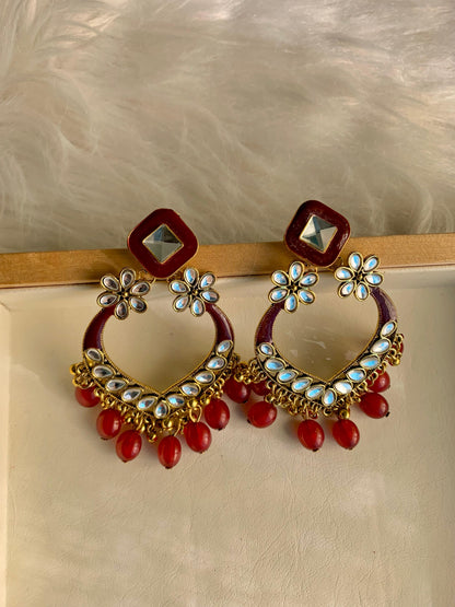 Danglers Maroon Earrings ER-101
