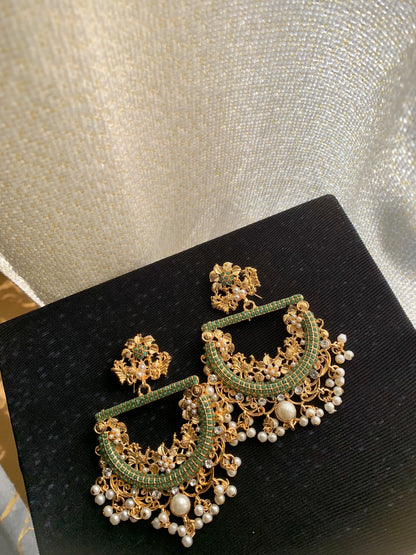 Peacock Earrings Green ER-809