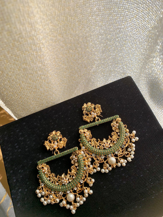 Peacock Earrings Green ER-809