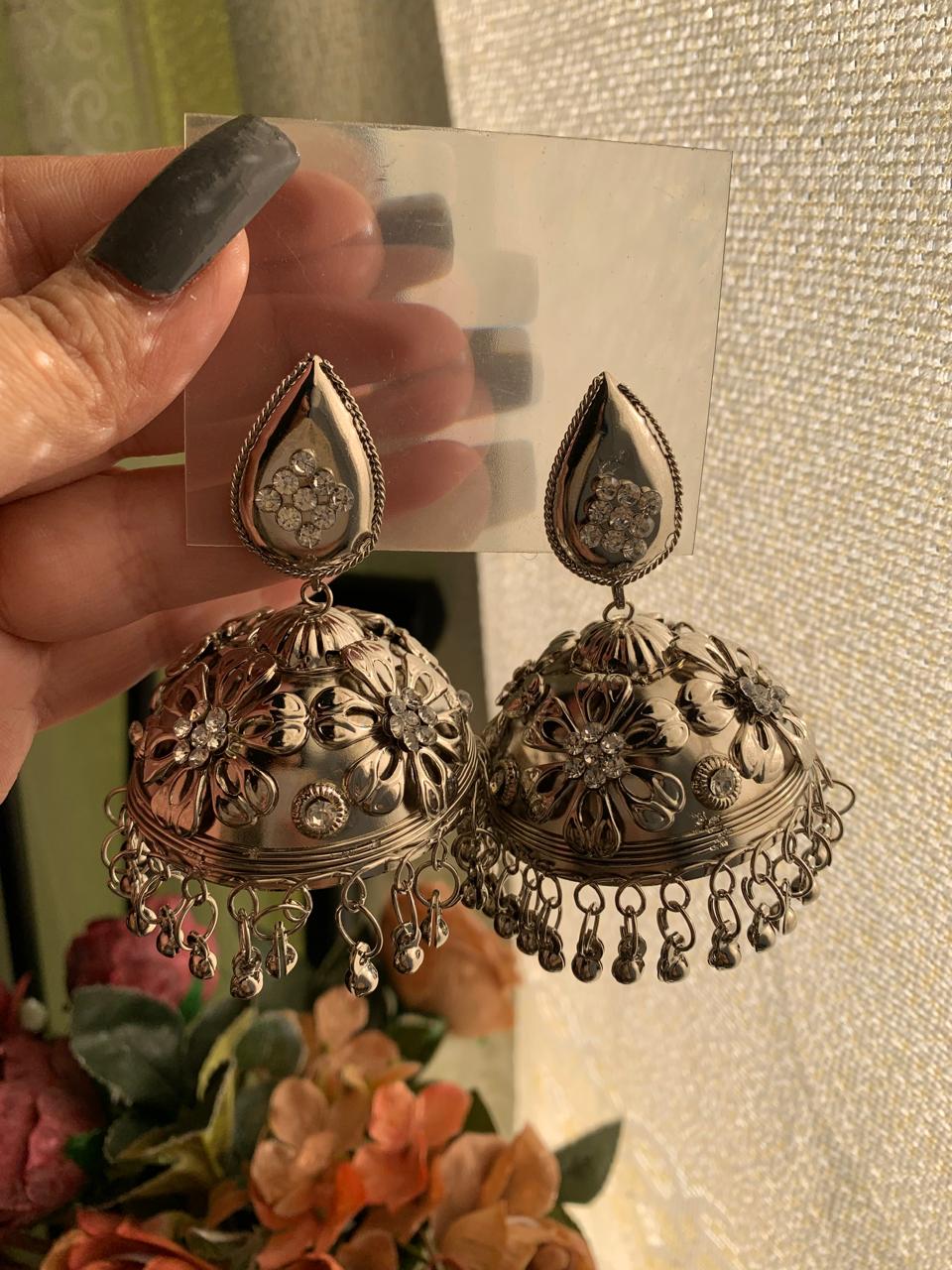 Indian Silver Jhumkay ER-802