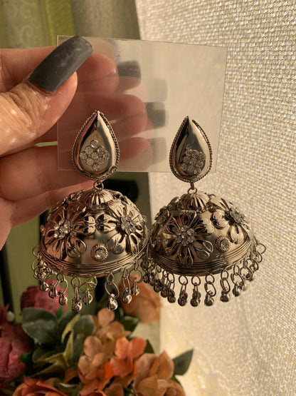 Indian Silver Jhumkay ER-802