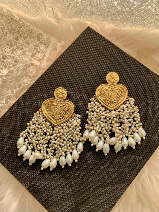Afghani Pearl Tassel Jhumkay AF-206