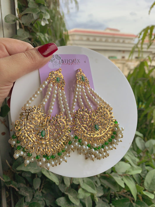 Dangle Pearl Green Earrings ER-909