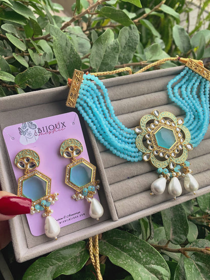 Turquoise Choker Set KR-210