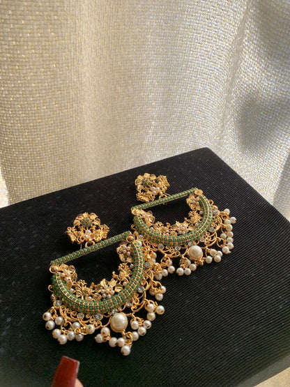 Peacock Earrings Green ER-809