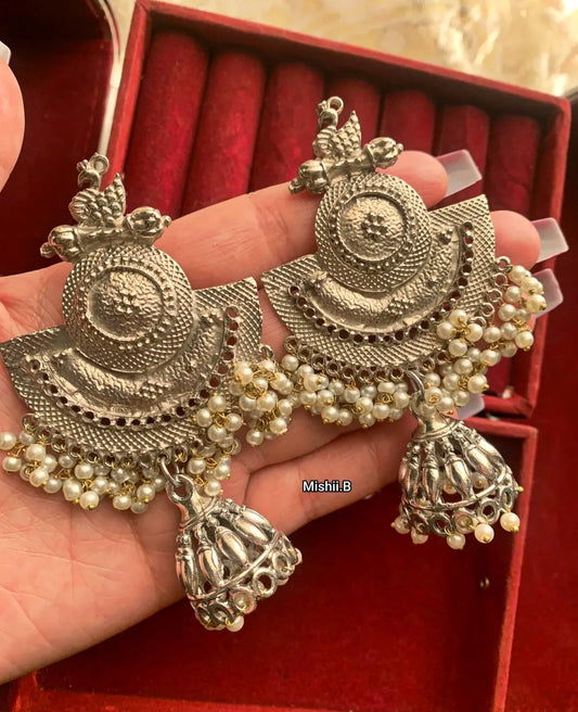 Swans Silver Jhumke