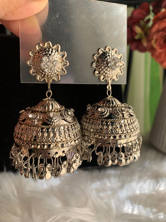 Silver Indian Jhumkay ER-806
