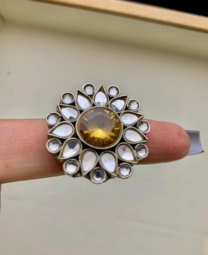 Floral Kundan Ring